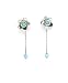 little daisy Silver studs Set With opal stone and little dangling chain