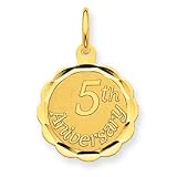 14K Happy 5th Anniversary Charm