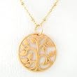 Tree of Life Pendant in Gold Vermeil on 16" Gold Fill Saturn Chain, #8143