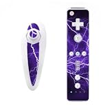 Apocalypse Violet Design Nintendo Wii Nunchuk + Remote Controller Protector Skin Decal Sticker
