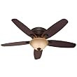 Hunter 28700 Fremont 52-Inch 5-Blade Single Light Ceiling Fan, Premier Bronze with Walnut/Dark Maple Blades and Amber Glass Bowl