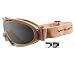 Wiley X Nerve Goggles Tan Frame w/2 Lens Set - Smoke Gray, Clear