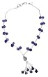 Y Silver Necklace Amethyst Gemstone Jewelry 18 inches (gnklc209)