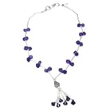 Y Silver Necklace Amethyst Gemstone Jewelry 18 inches (gnklc209)
