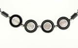 Hematite Necklace 16-18 Inches in Length - Rose Quartz in 4 Circles