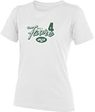 Brett Favre White Reebok Sweet Script New York Jets Women's Tee - Large