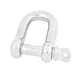 uxcell ステンレス-シャックル　ピンDデザインチェーン　304ステンレス　シルバートーン