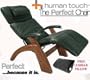 The Human Touch Power Electric Perfect Chair Recliner - PC95 / PC-095 Walnut Recline Wood Base Green Leather Pads - Interactive Health Zero Anti Gravity Chair