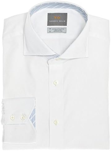 Thomas Dean Big &amp; Tall White Tonal Jacquard Button Down Sport Shirt ( White , 3XT )