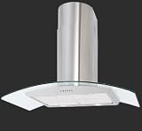 Luxair 60cm LA-60-CVD-GL-SS Curved Glass Chimney Kitchen Cooker Hood Extractor  from Big Kitchen