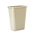 Soft Molded Plastic Wastebasket, Rectangular, 10 1/4 gal, Beige
