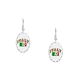 Earring Oval Charm Italy Italian Soccer Grunge - Italian Flag