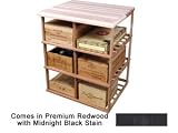 Wine Cellar Innovations Premium Redwood with Midnight Black Stain Double Deep Case Rack with Tabletop 37x30x27-in.