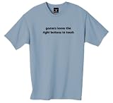 gamers know the right buttons to touch 100% Cotton Unisex Tee with funny Beware of the Geek Joke Text