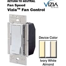 Leviton Vizia Quiet Fan Speed Control 120 VAC, White #000-VZF01-1LX by Leviton