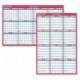 At-A-Glance PM326-28 Reversible/Erasable Horizontal/Vertical Yearly Wall Planner,48 X 32, Red/Blue