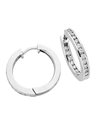 14K White Gold 0.88cttw Round Diamond Earring