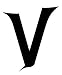 18x24 Large Letter Stencil-Wizard Font from 4 Ply Mat Board -Letter V