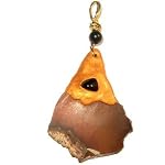 Jasper Pendant 12 Sculpted Red Slab Gold Clay Rainbow Obsidian Black 5