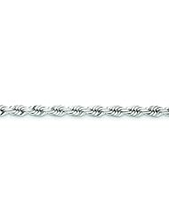 14K White Gold 5.5mm Diamond Cut Rope Chain 24"