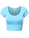 FPT Womens Basic Short Sleeve Scoopneck Crop Top
