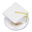 Graduation Cap Cake Topper - White