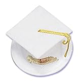 Graduation Cap Cake Topper - White