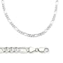 14k Solid White Gold Figaro Link Bracelet 2.5mm 7