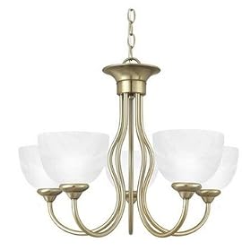 Thomas Lighting SL8015-68 Tahoe - Five Light Chandelier, Burnished Bronze Finish with Alabaster Glass