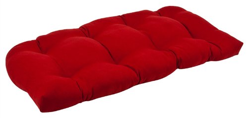 Outdoor Patio Furniture Wicker Loveseat Cushion - Venetian Red