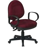 Contemporary Swivel Chair with Flex Back & Loop Arms In Wine Finish By Office Star