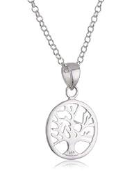 VINANI brand Germany 925 Sterling Silver Women Pendant small Tree of Life with Cable Link Chain Necklace ABL-T