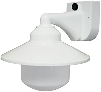 Polymer Products 2120-L56601A-DD Incandescent Long Neck Wall Bracket Fixture with Dusk/Dawn Sensor, White