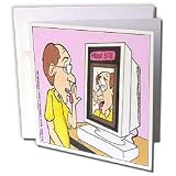Londons Times Funny Computer Cartoons - MIRROR SITE - Greeting Cards-12 Greeting Cards with envelopes