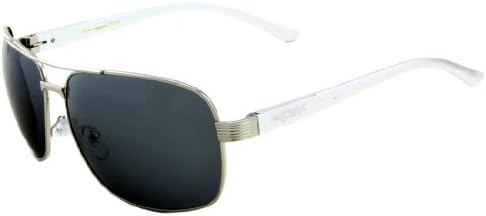 Sturgeon Polarized Aviator Light Weight Sunglasses Spring Hinge w/ Free Pouch -Polished Silver