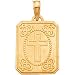 14K Yellow Gold Cross Disc With Lords Prayer