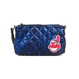 Cleveland Indians Quilted Wristlet Purse Lined And Made Of A Soft Shiny Quilted Fabric