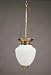 Hanging Dark Brass White Globe Fixture Medium Socket