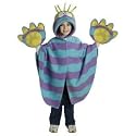 Alex Home: Kids Blue and Purple Stripe Confused Carl Monster Poncho Throw and Mitten Set