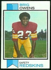 1973 Topps Regular (Football) Card# 442 Brig Owens of the Washington Redskins Ex Condition