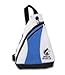 Wolfe Professional Pickleball Sling Bag - Crossbody Backpack for Women & Men - Zipper Pockets with Headphone Anti-Theft Wire Bag (Blue)