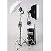 JTL DL-600 Mobilight Soft Box Kit with 2 Mobilight 301, 300ws AC/DC Powered Monolights, Light Stands, Umbrella, Softbox and Wheeled Carry Case