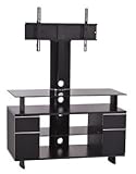 GLD96H Mobüler TV RACK GOLD SERIE MIT TV HALTER OPTIONALE FARBKOMBINATIONEN HOCHGLANZFURNIERTE SCHUBKÄSTEN