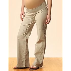 Buy A Pea in the Pod: Smock Waist Linen Smocked Waist Boot Cut Maternity Pants by A Pea in the Pod
