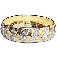 Gold and Rodium Plated Bangle Bracelets Costume Jewelry in Indian-Style 2.3 inches