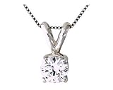1/3 ct.tw Round Diamond Solitaire Pendant in 14 kt. White Gold