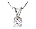 1/3 ct.tw Round Diamond Solitaire Pendant in 14 kt. White Gold