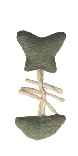 Image of Hagen Catit Eco Terra Natural Linen Toy with Raffia, Green Fish