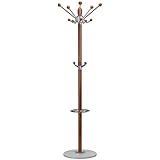 Cortesi Home CH-CR420720 Lava Coat Rack with Marble Base, Chrome/Light Cherry