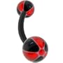 Bioplast Black Red Beach Ball Belly Ring